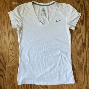 Nike DriFit white short sleeve athletic top